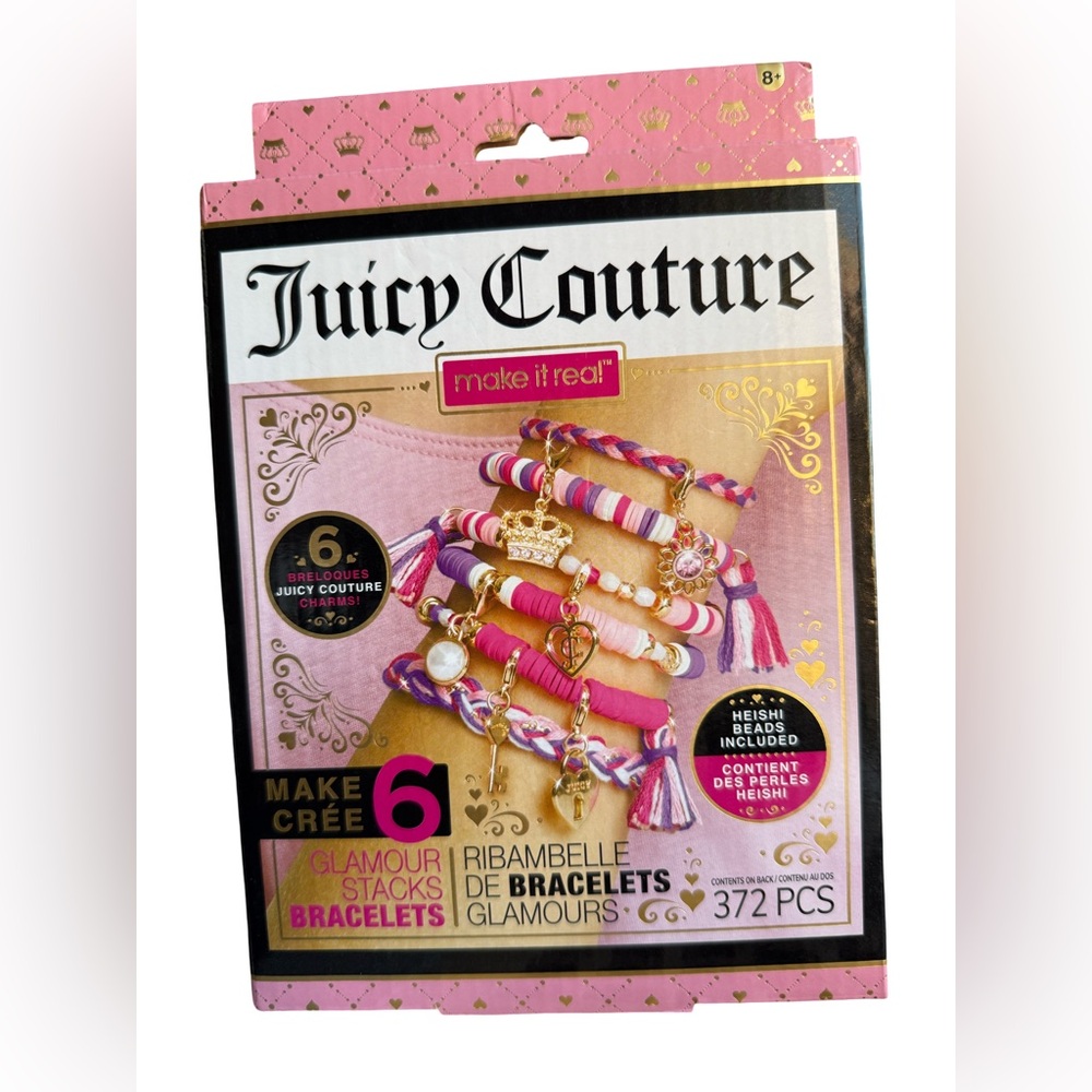 Juicy Couture NWT Glamour Stacks 372 Pc Bracelet Kit Pink Purple & Gold (JC28)